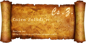 Csire Zoltán névjegykártya
